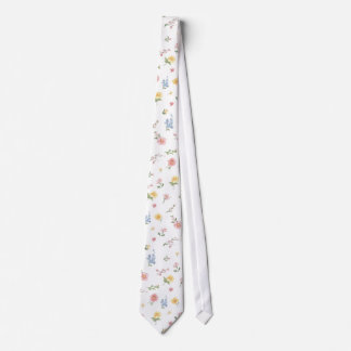 Cravate Douce Mariage Floral de Jardin Orné au Pastel