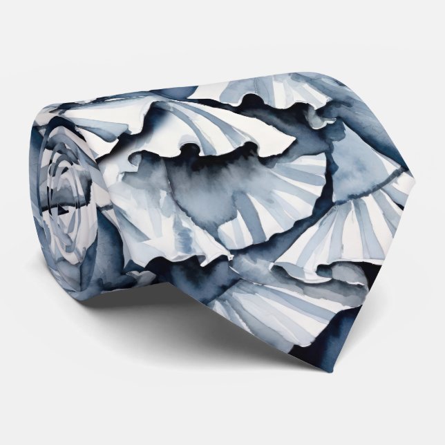 Cravate Douces Dentelles Bleu Denim Aquarelle (Roulé)