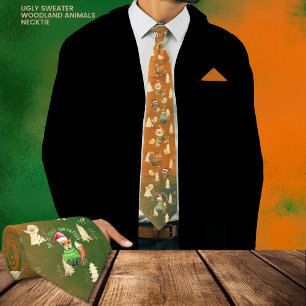 Cravate Doux moche animaux Cool orange vert