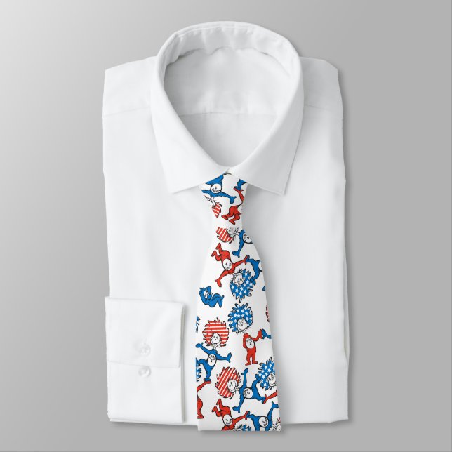 Cravate Dr. Seuss | Chose Un Chose Deux motif drapeau amér (Attaché)