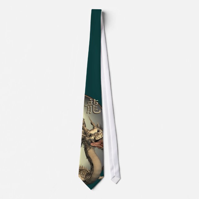 Cravate Dragon chinois vintage (Devant)