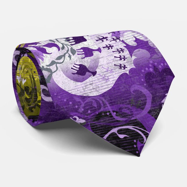 Cravate Dragon Damask non-binaire - Drapeau de fierté non- (Roulé)