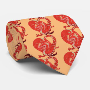 Cravate Dragon Heart Valentine Chinese Année du Dragon