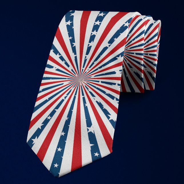 Cravate Drapeau Américain à Motif Étoiles et Bandes (Créateur téléchargé)