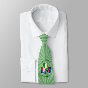 Cravate Drapeau Américain Irlandais Islandais Trèfle Perso