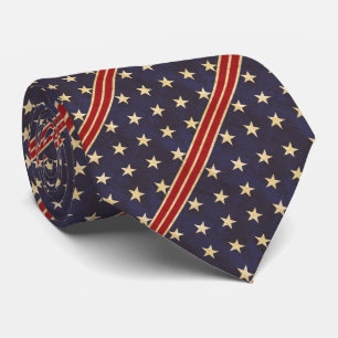 Cravate Drapeau américain patriotique grunge étoiles et ba