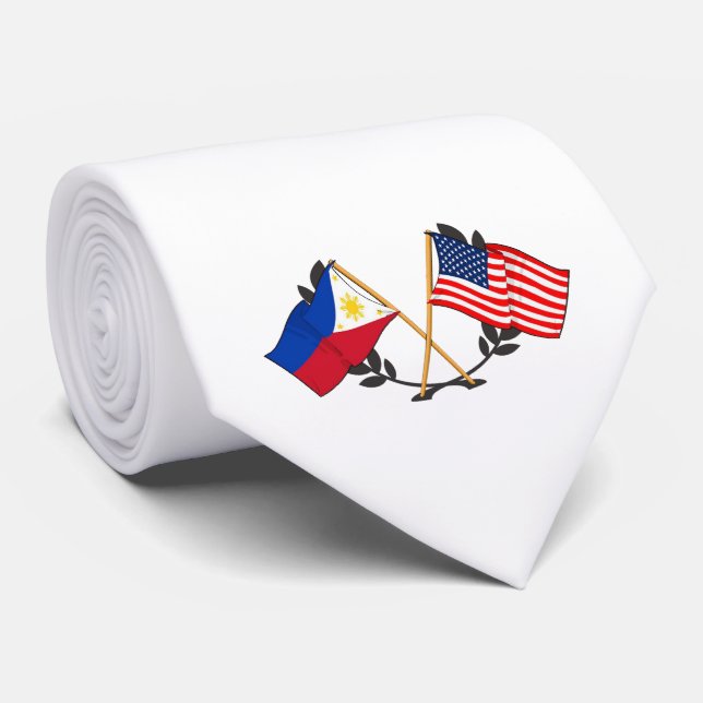 Cravate Drapeau américain philippin Patrimoine philippin v (Roulé)