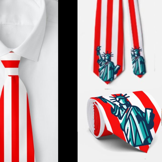 Cravate Drapeau américain Statue de la Liberté 4 juillet (Créateur téléchargé)
