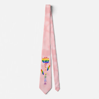 Cravate Drapeau arc-en-ciel gay pride Rose