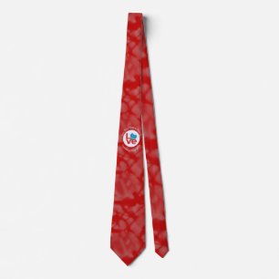 Cravate Drapeau arubais Cœur AMOUR Rouge Texte personnalis
