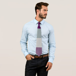Cravate Drapeau Asexuel Gris Violet Gris Gris Strié LGBT