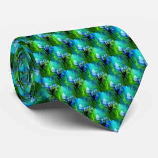 Cravate Drapeau Bleu Iris Fleur Nature Couleurs Abstraites