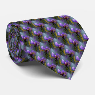 Cravate Drapeau bleu Iris Fleur Nature Petite Motif