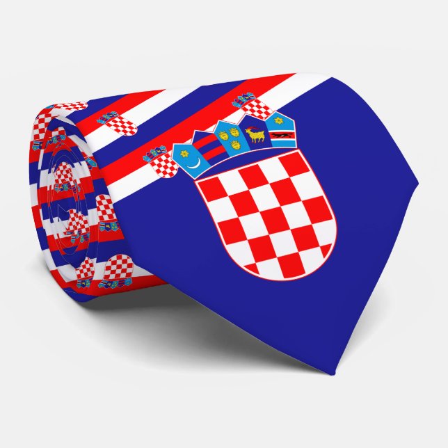Cravate Drapeau croate et armoiries, Drapeau de Croatie (Roulé)