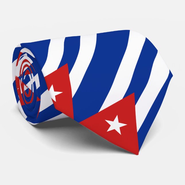 Cravate Drapeau Cuba (Roulé)
