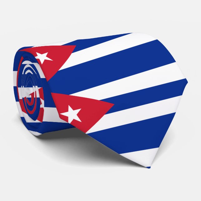 Cravate Drapeau Cuba (Roulé)
