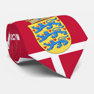 Cravate Drapeau danois et armoiries du Danemark