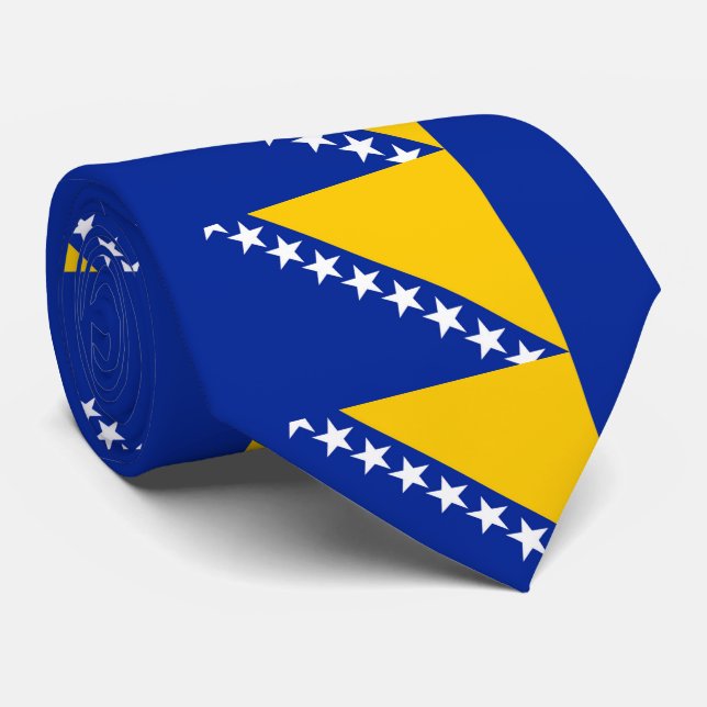Cravate Drapeau de Bosnie-Herzégovine (Roulé)