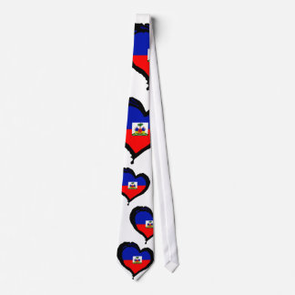 Cravate Drapeau de coeur du Haïti