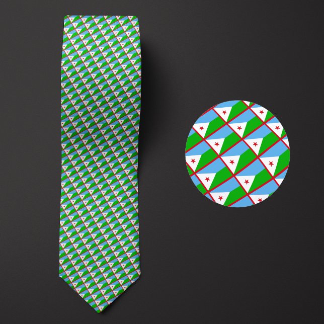 Cravate Drapeau de Djibouti Motif (Créateur téléchargé)