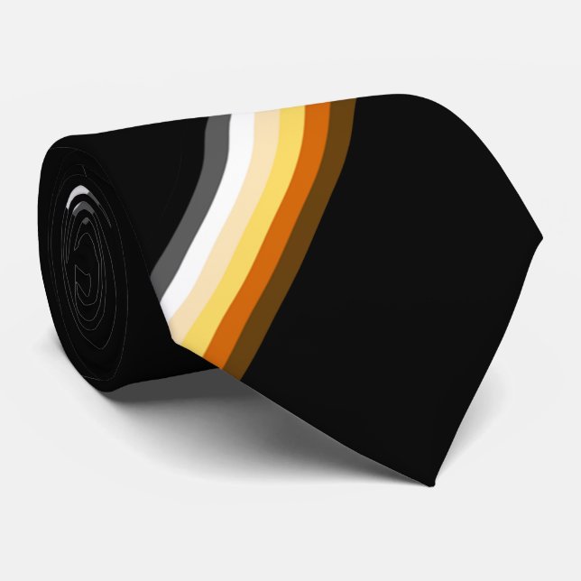 Cravate Drapeau de fierté gay bear stylé noir (Roulé)