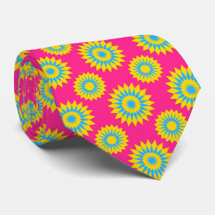 Cravate Drapeau de fierté pansexuelle / motif de fleurs ro