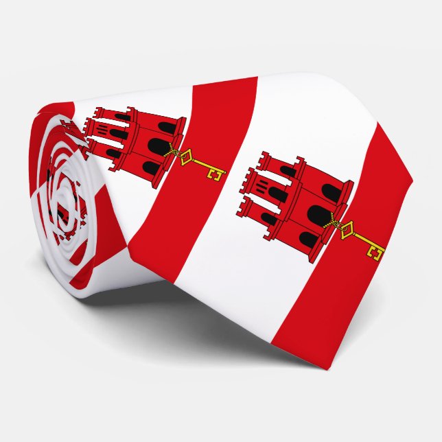 Cravate Drapeau de Gibraltar (Roulé)