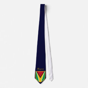 Cravate Drapeau de Guyana Nom personnalisé