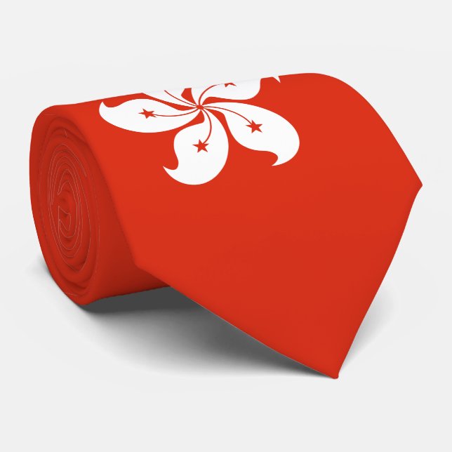 Cravate Drapeau de Hong Kong (Roulé)