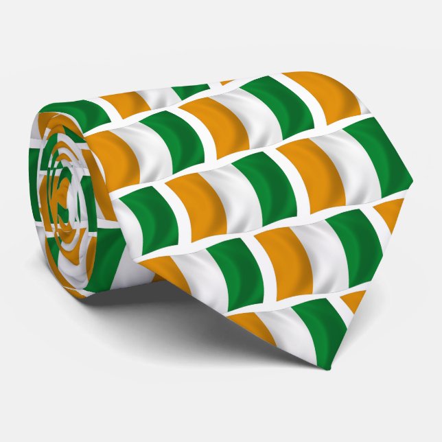 Cravate Drapeau de la Côte d'Ivoire - République de Côte d (Roulé)