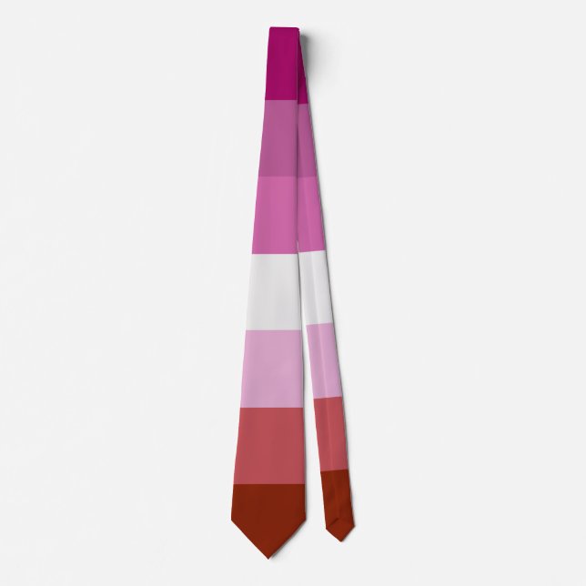 Cravate - Drapeau de la fierté lesbienne (Devant)