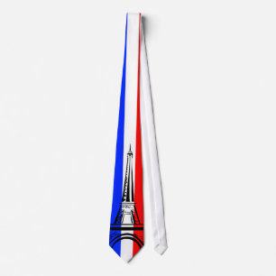 Cravate Drapeau de la France avec Tour Eiffel
