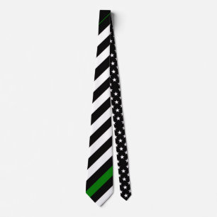 Cravate Drapeau de la ligne verte fine (États-Unis)