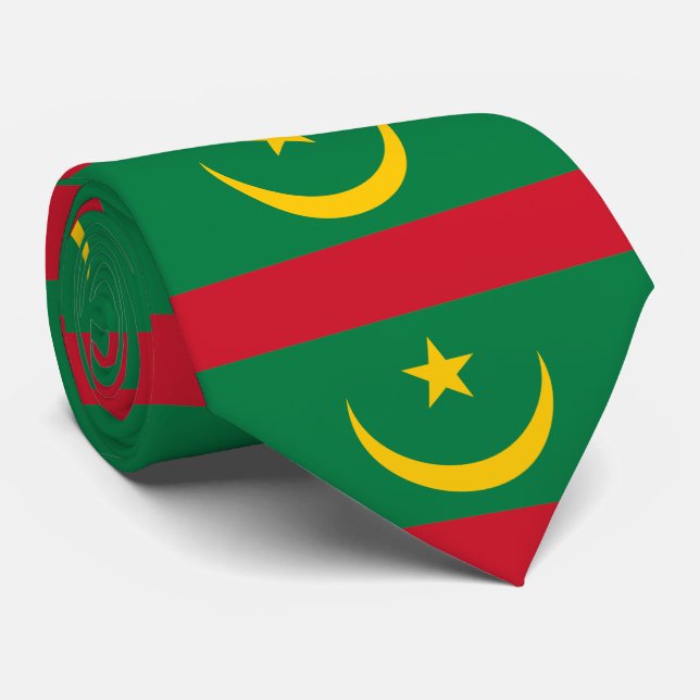Cravate Drapeau de la Mauritanie (Roulé)