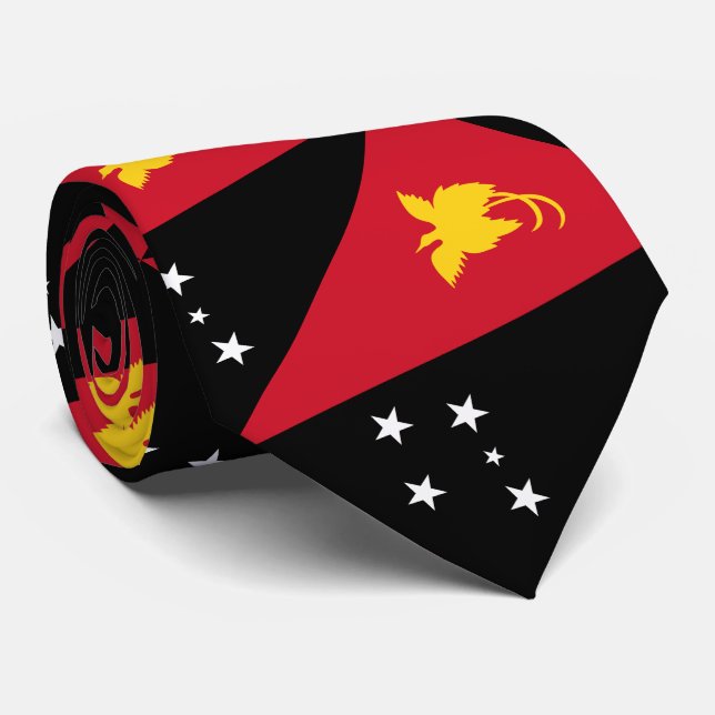 Cravate Drapeau de la Papouasie-Nouvelle-Guinée (Roulé)