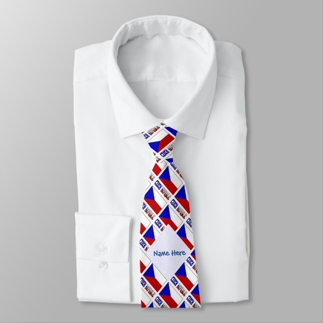 Cravate Drapeau de la République tchèque Tchéquie Carrelé  (Attaché)