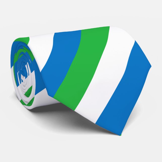 Cravate Drapeau de la Sierra Leone (Roulé)