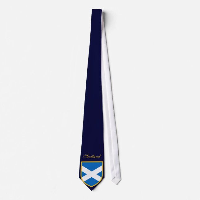 Cravate Drapeau de l'Écosse Nom personnalisé (Devant)