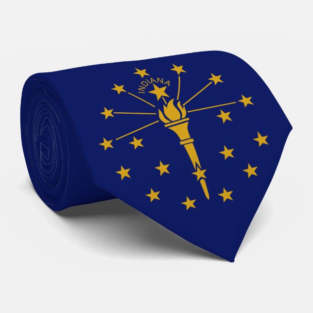 Cravate Drapeau de l'État de l'Indiana (Roulé)