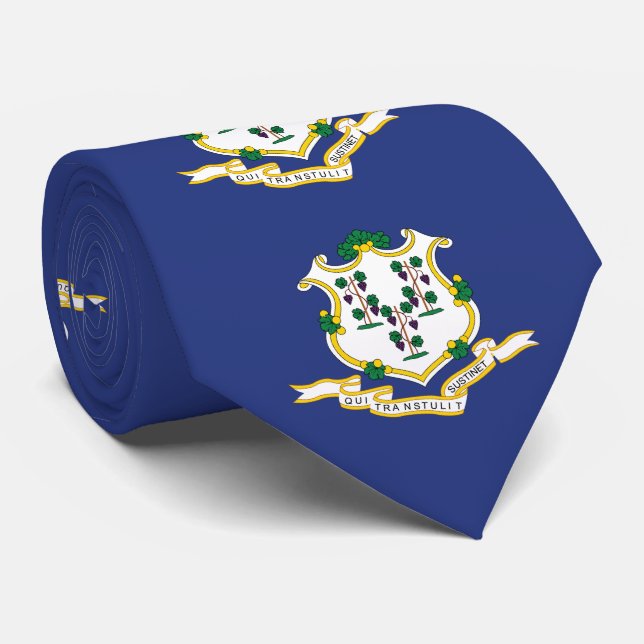 Cravate Drapeau de l'État du Connecticut (Roulé)