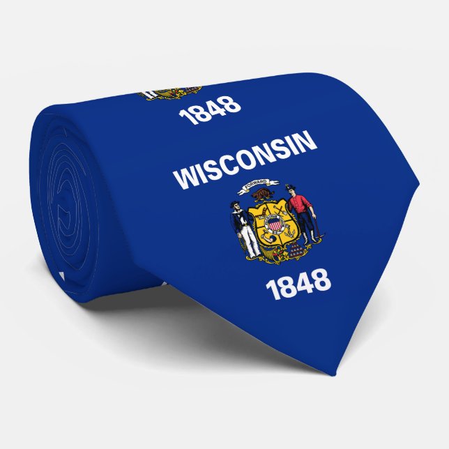 Cravate Drapeau de l'État du Wisconsin (Roulé)
