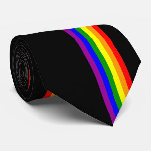 Cravate Drapeau de LGBT sur le noir