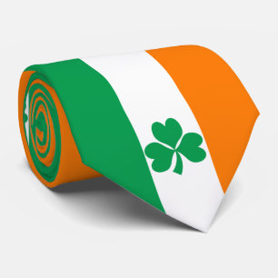 Cravate Drapeau de l'Irlande Shamrock