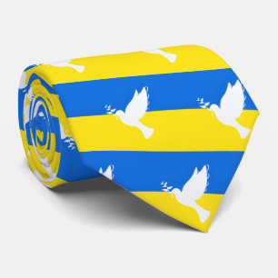 Cravate Drapeau de l'Ukraine - La colombe de la paix - Pai