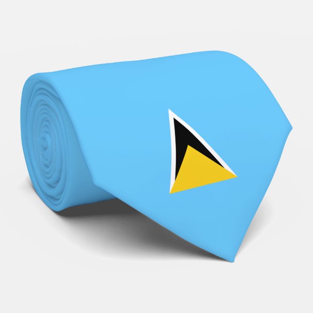 Cravate Drapeau de Sainte-Lucie (Sainte-Lucie) (Caraïbes) (Roulé)
