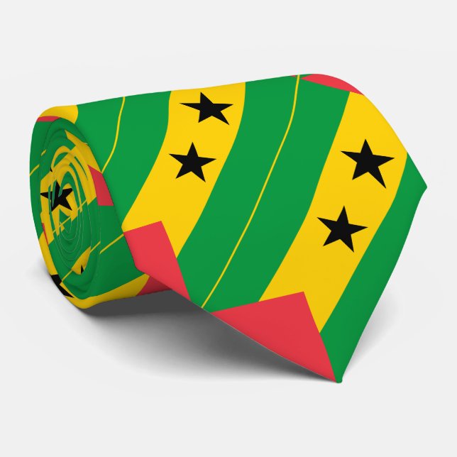 Cravate Drapeau de Sao Tomé-et-Principe (Roulé)