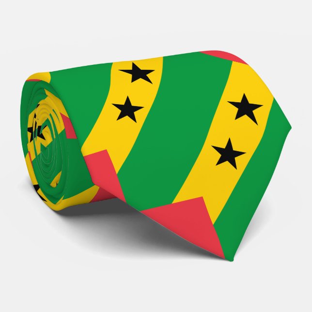 Cravate Drapeau de Sao Tome-et-Principe (Roulé)