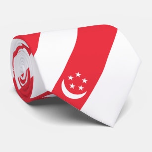 Cravate Drapeau de Singapour