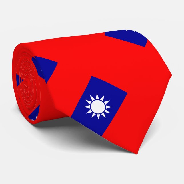 Cravate Drapeau de Taïwan (Roulé)