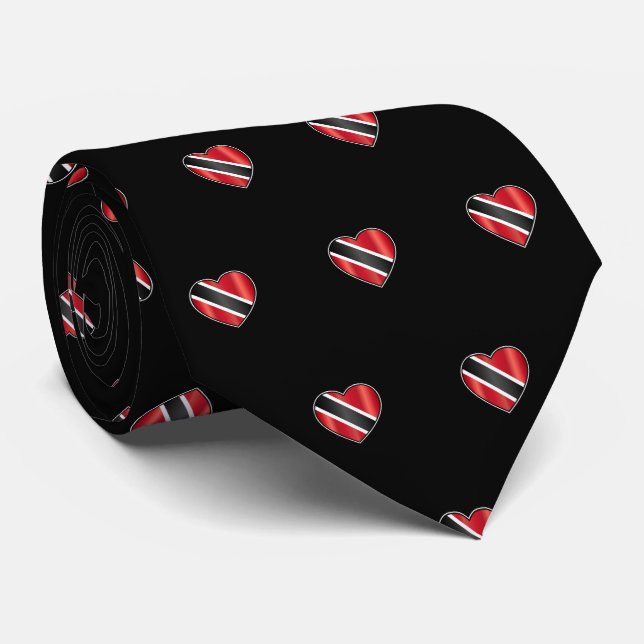 Cravate Drapeau de Trinité-et-Tobago sur NOIR (Roulé)